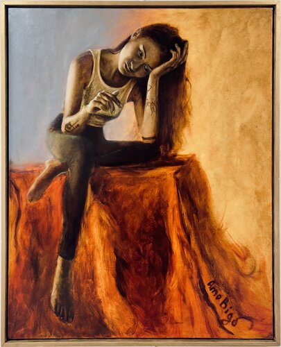 La penseuse by Arno BIGOT, Painting for Sale on Select
