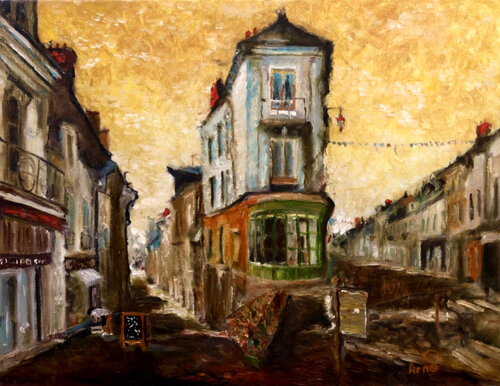 Rue Basse - Baugé en Anjou 2024 by Arno BIGOT, Painting for Sale on Select