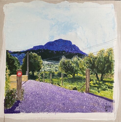 Montagne Pic Saint Loup - Route de Valflaunès - Hérault février 2024. by FRANCOIS D'ARDAILHON, Painting for Sale on Select