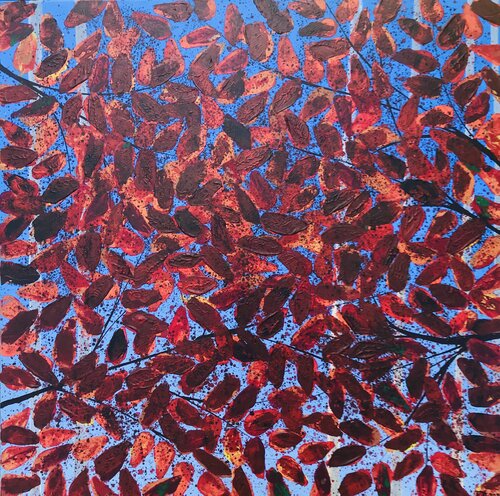 Feuillage d'automne 2 rouge by FRANCOIS D'ARDAILHON, Painting for Sale on Select