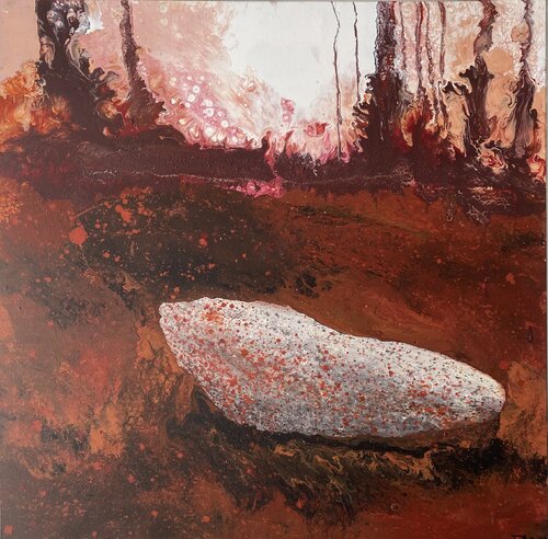 La forêt rouge au granit by FRANCOIS D'ARDAILHON, Painting for Sale on Select