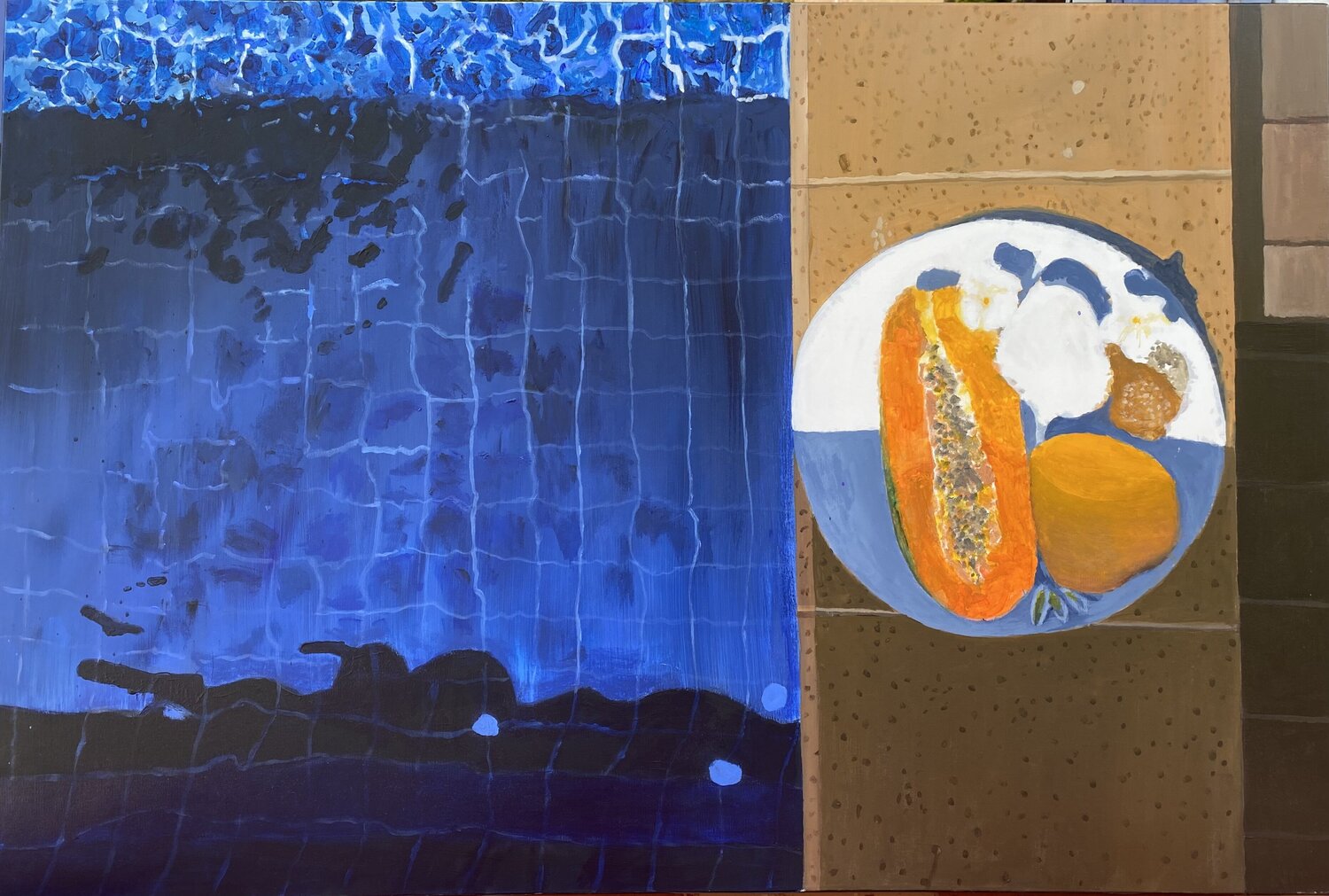 La piscine à la papaye FRANCOIS D'ARDAILHON Original painting for sale