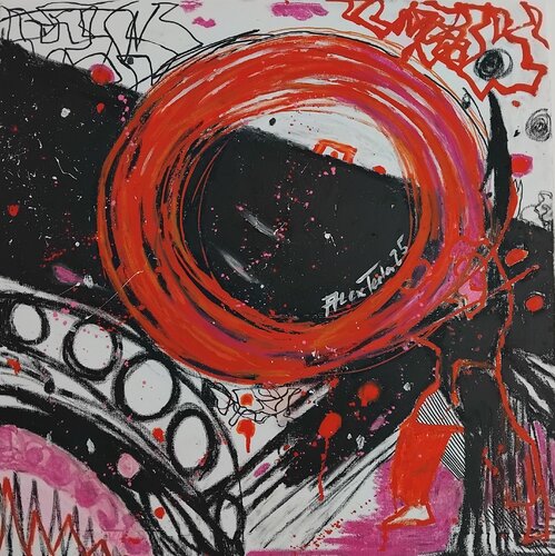 Karate Kid belated II - orange by Alex Terla, Painting for Sale on Select