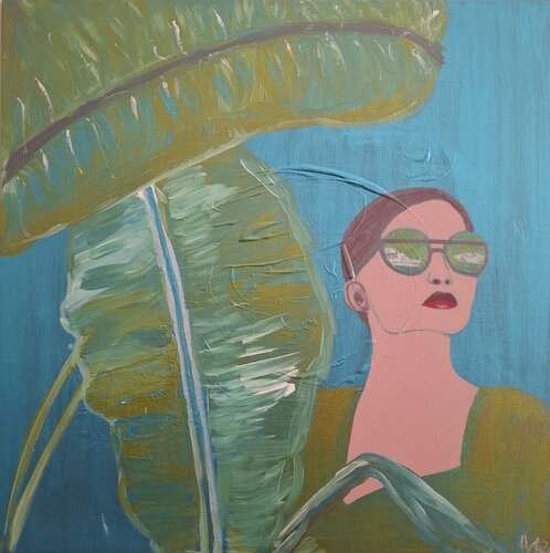 Palm Peace Force by Ursula Haider-Seggl, Painting for Sale on Select