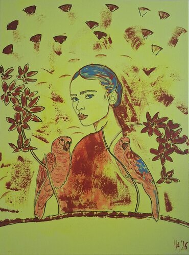 Flora And Bond by Ursula Haider-Seggl, Painting for Sale on Select