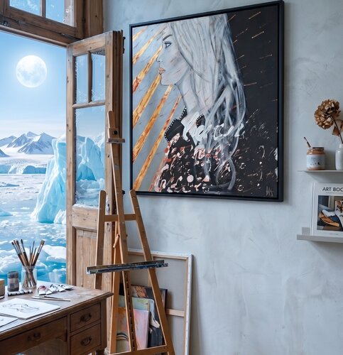 Ice Meets Storm by Ursula Haider-Seggl, Painting for Sale on Select
