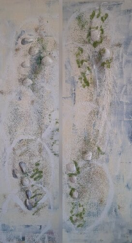 Stuck On Zandvoort (Setpreis, 2-teilig, je 100x50 cm) by Ursula Haider-Seggl, Painting for Sale on Select