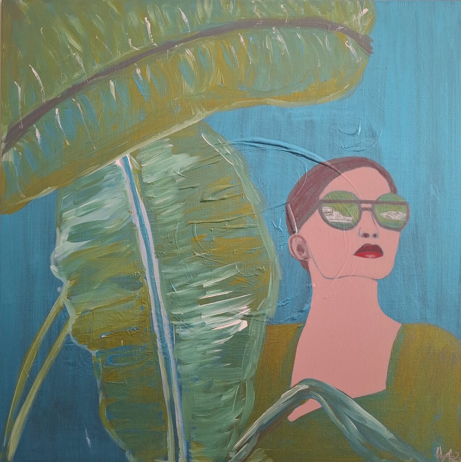 Palm Peace Force Ursula Haider-Seggl Original painting for sale