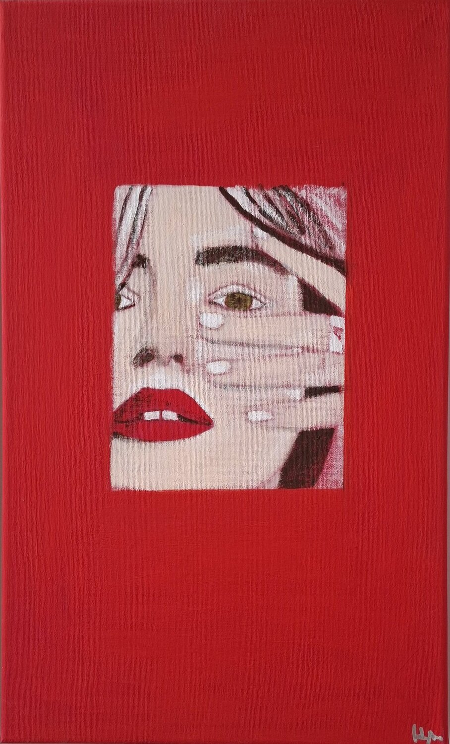 Face The Red Ursula Haider-Seggl Original painting for sale