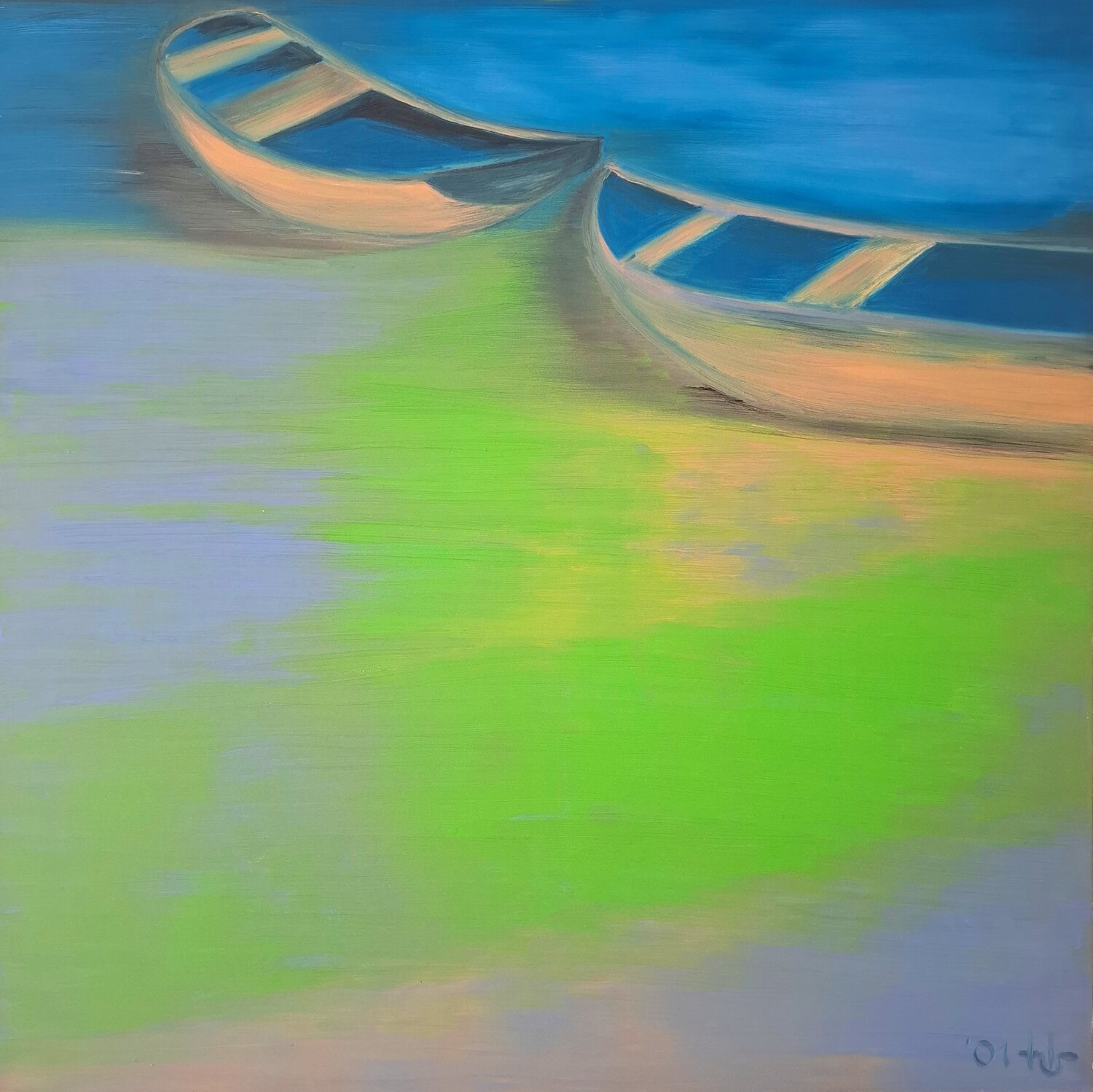 Forgot The Paddles Ursula Haider-Seggl Original painting for sale