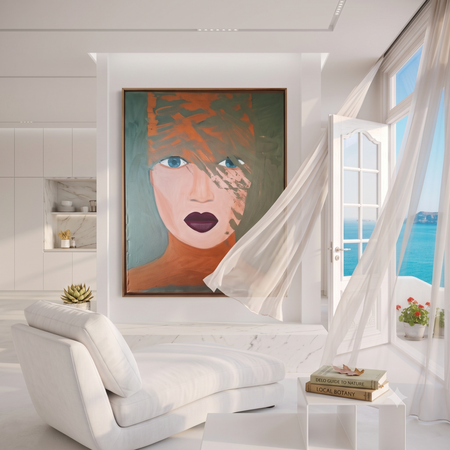 Metallic Masked Face Ursula Haider-Seggl Original painting for sale