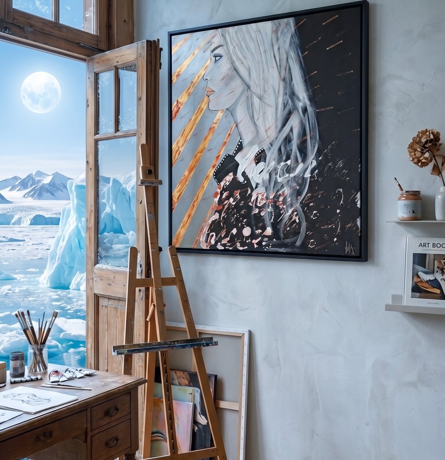 Ice Meets Storm Ursula Haider-Seggl Original painting for sale