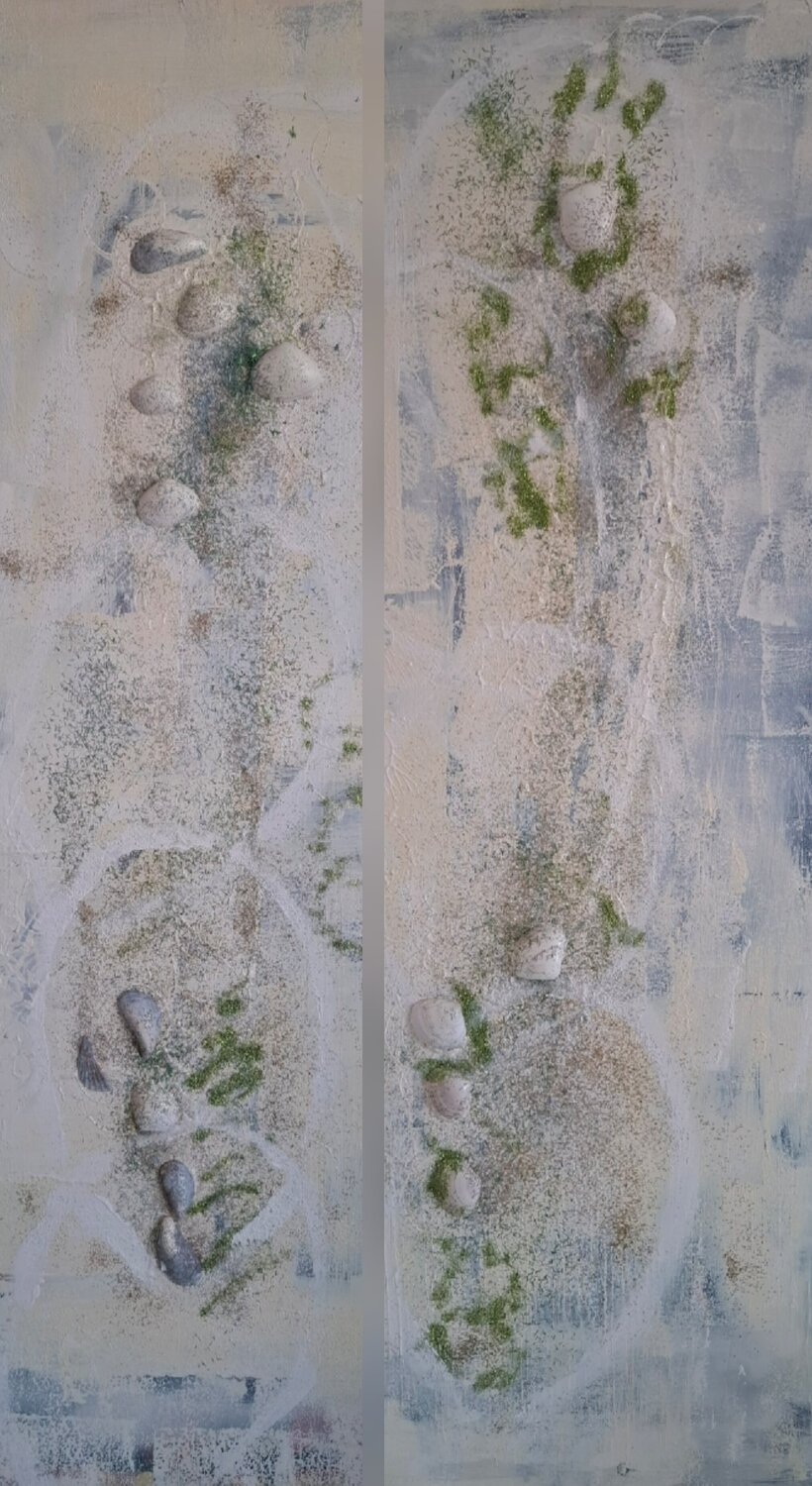 Stuck On Zandvoort (Setpreis, 2-teilig, je 100x50 cm) Ursula Haider-Seggl Original painting for sale