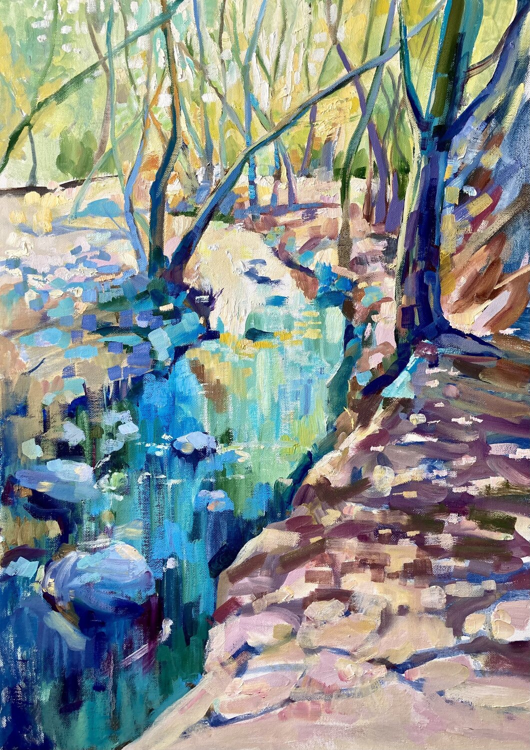 Mountain river Yulia Prykina Original painting for sale