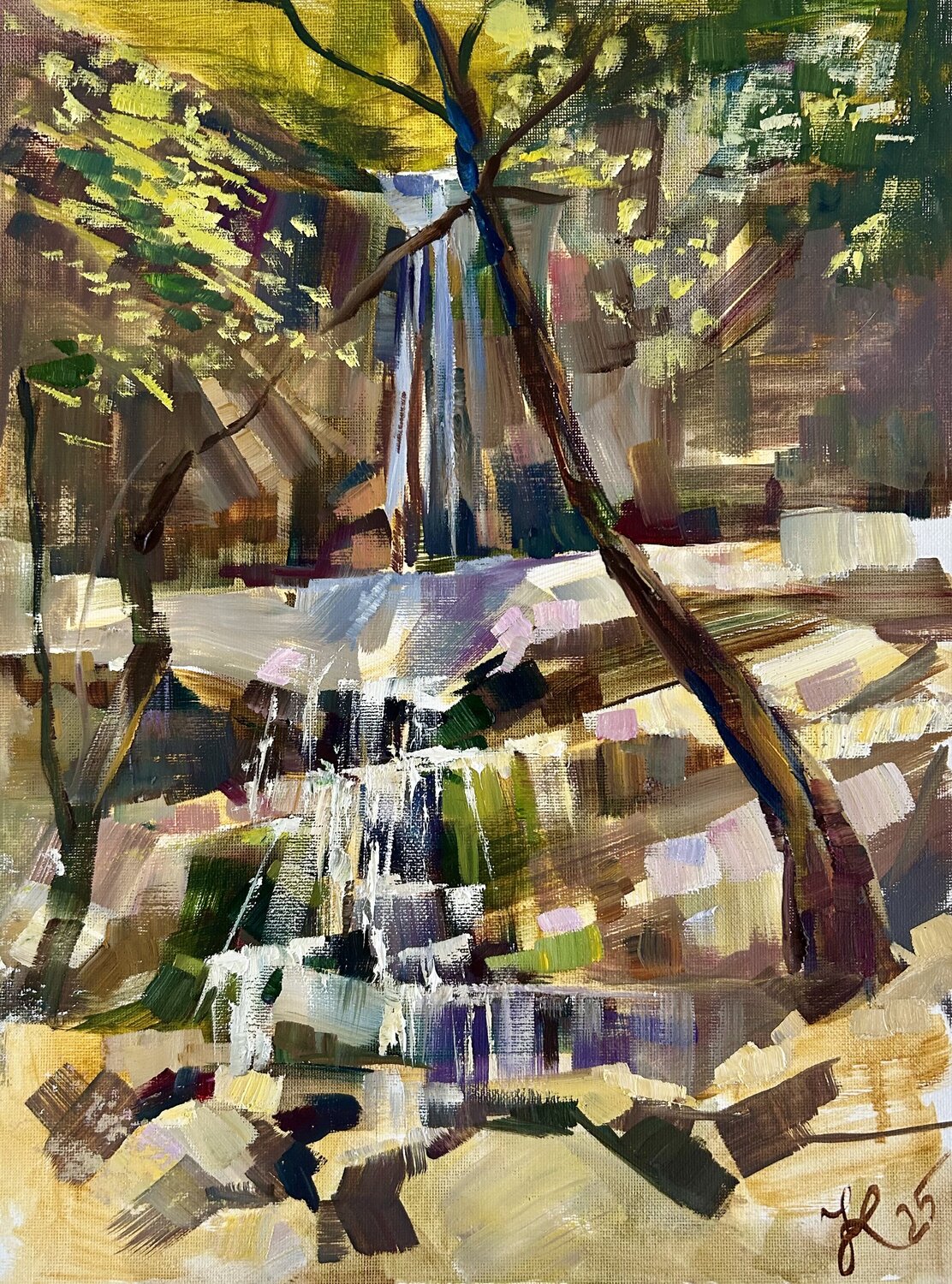 The sound of a waterfall Yulia Prykina Original painting for sale