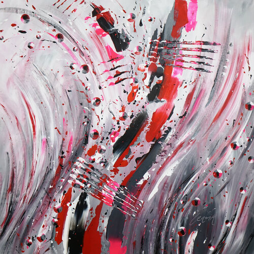 Effusion in Crimson by Dominique Lenoir, Painting for Sale on Select