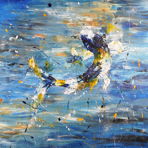 Blue Energy 1 by Dominique Lenoir, Painting for Sale on Select