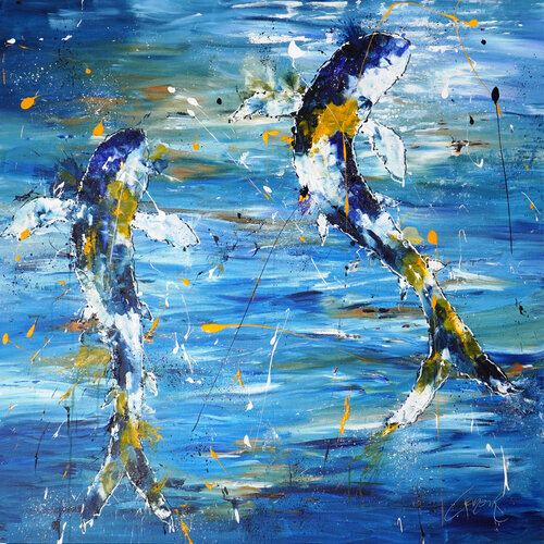 Blue Energy 2 by Dominique Lenoir, Painting for Sale on Select