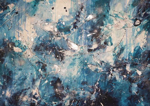 Shadows and the hidden Fishes 3 by Dominique Lenoir, Painting for Sale on Select