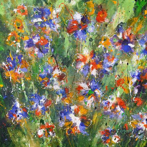 Vibrant Bloom by Dominique Lenoir, Painting for Sale on Select