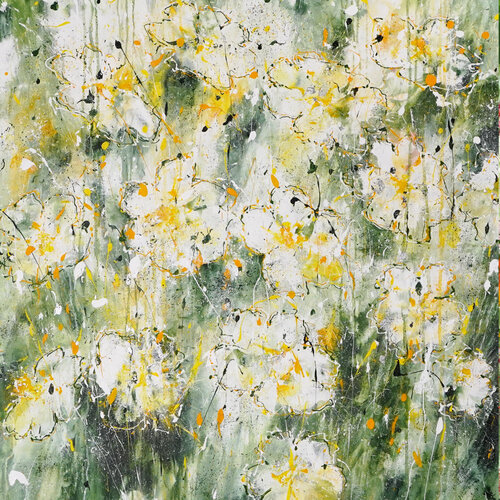 Garden of White Anemones by Dominique Lenoir, Painting for Sale on Select