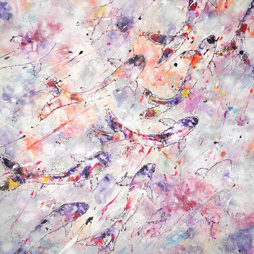 Koi Dreamscape by Dominique Lenoir, Painting for Sale on Select