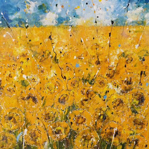 Sunflower Horizon by Dominique Lenoir, Painting for Sale on Select