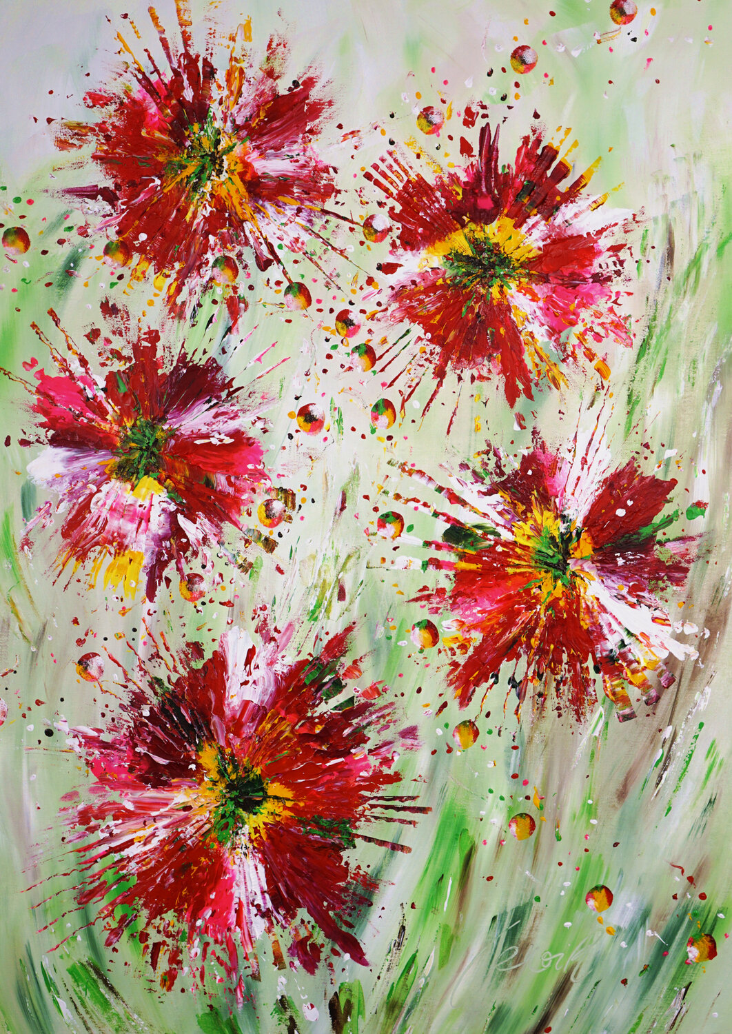 Floral Explosion Dominique Lenoir Original painting for sale