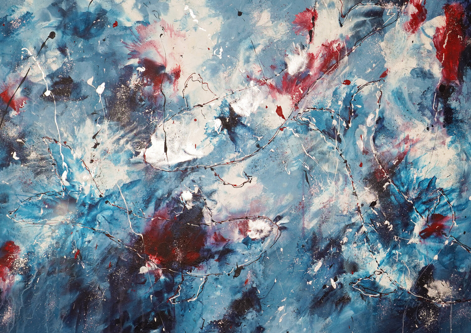 Shadows and the hidden Fishes 2 Dominique Lenoir Original painting for sale