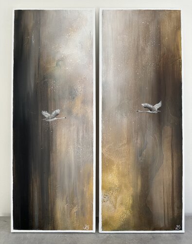 When the world just lets us be (diptych) by Jenna Silander, Painting for Sale on Select