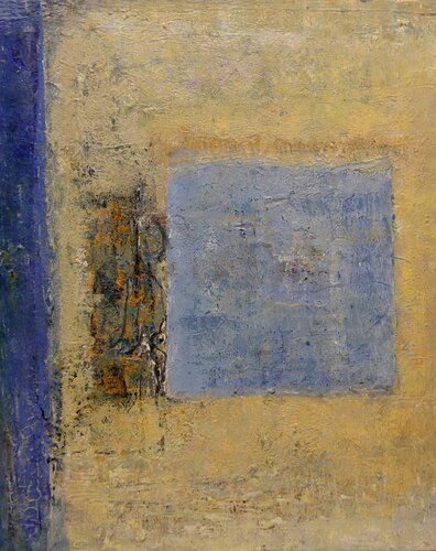 Blue square by Trijnie Goudriaan, Painting for Sale on Select