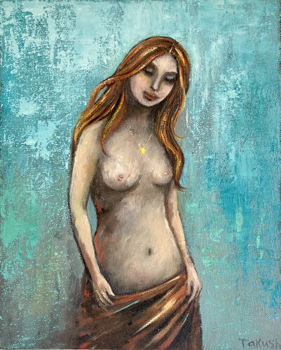 Girl with a Gold Pendant by Tatiana Takush, Painting for Sale on Select