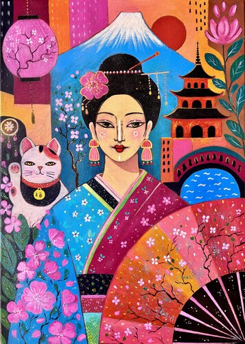 The Sisters of the World. Japan by Tatiana Takush, Painting for Sale on Select
