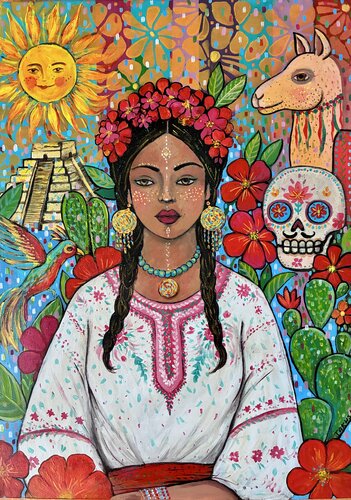 The Sisters of the World. Mexico by Tatiana Takush, Painting for Sale on Select