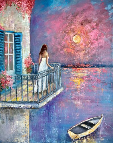 L‘Heure Rose Côte d‘Azur von Tatiana Takush, Malerei kaufen auf Select