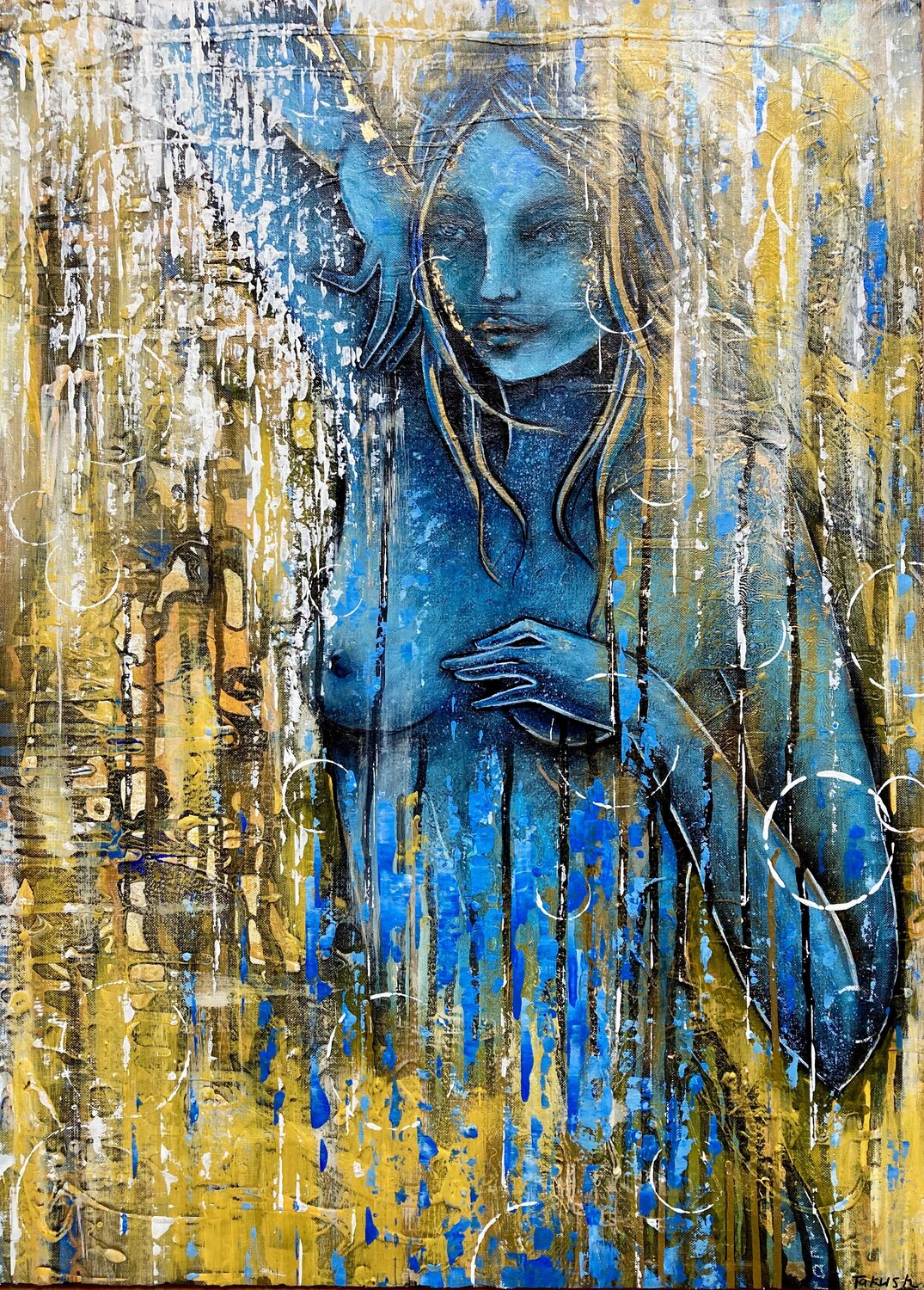 Indigo Woman Tatiana Takush Original painting for sale