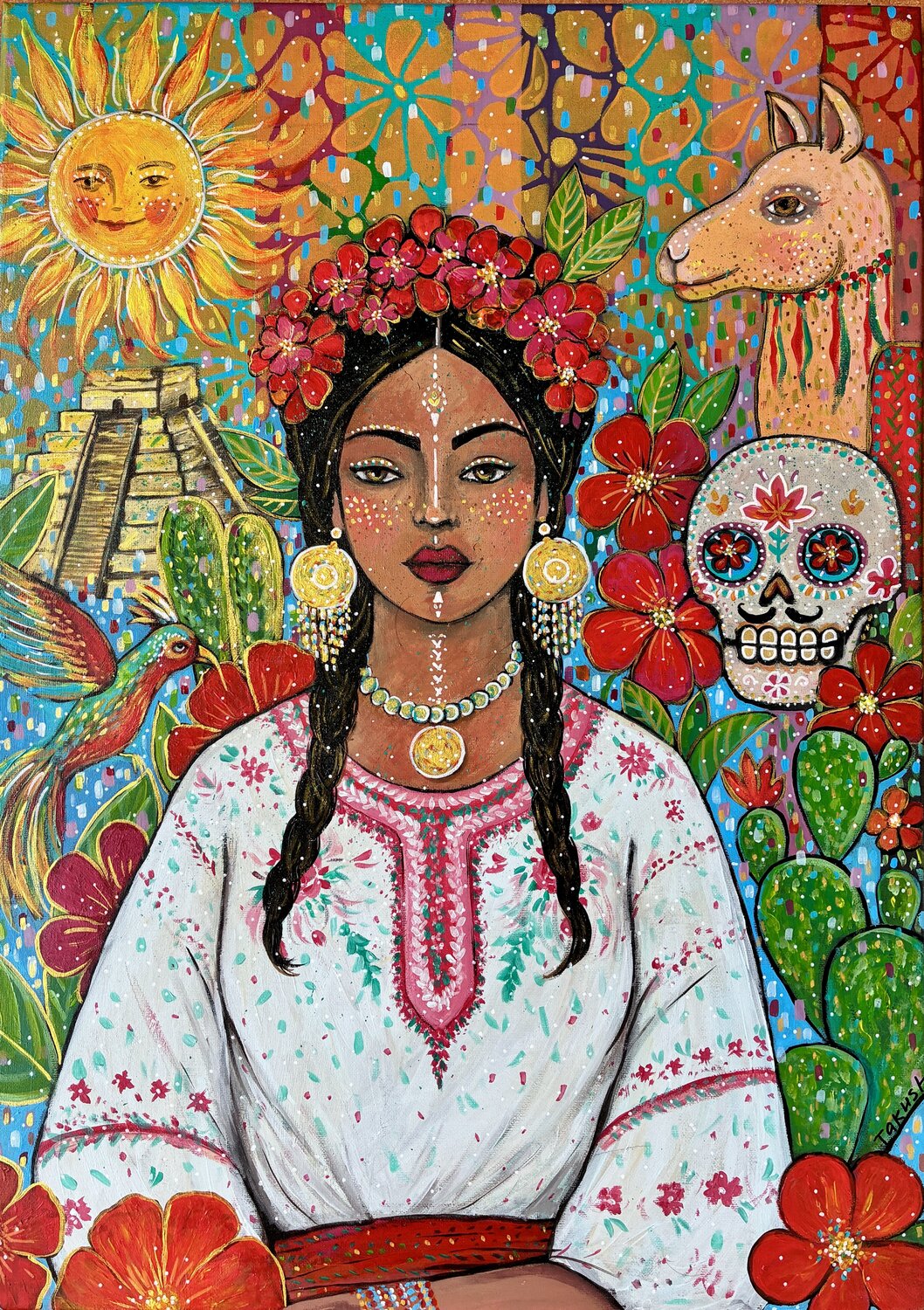 The Sisters of the World. Mexico Tatiana Takush Original painting for sale