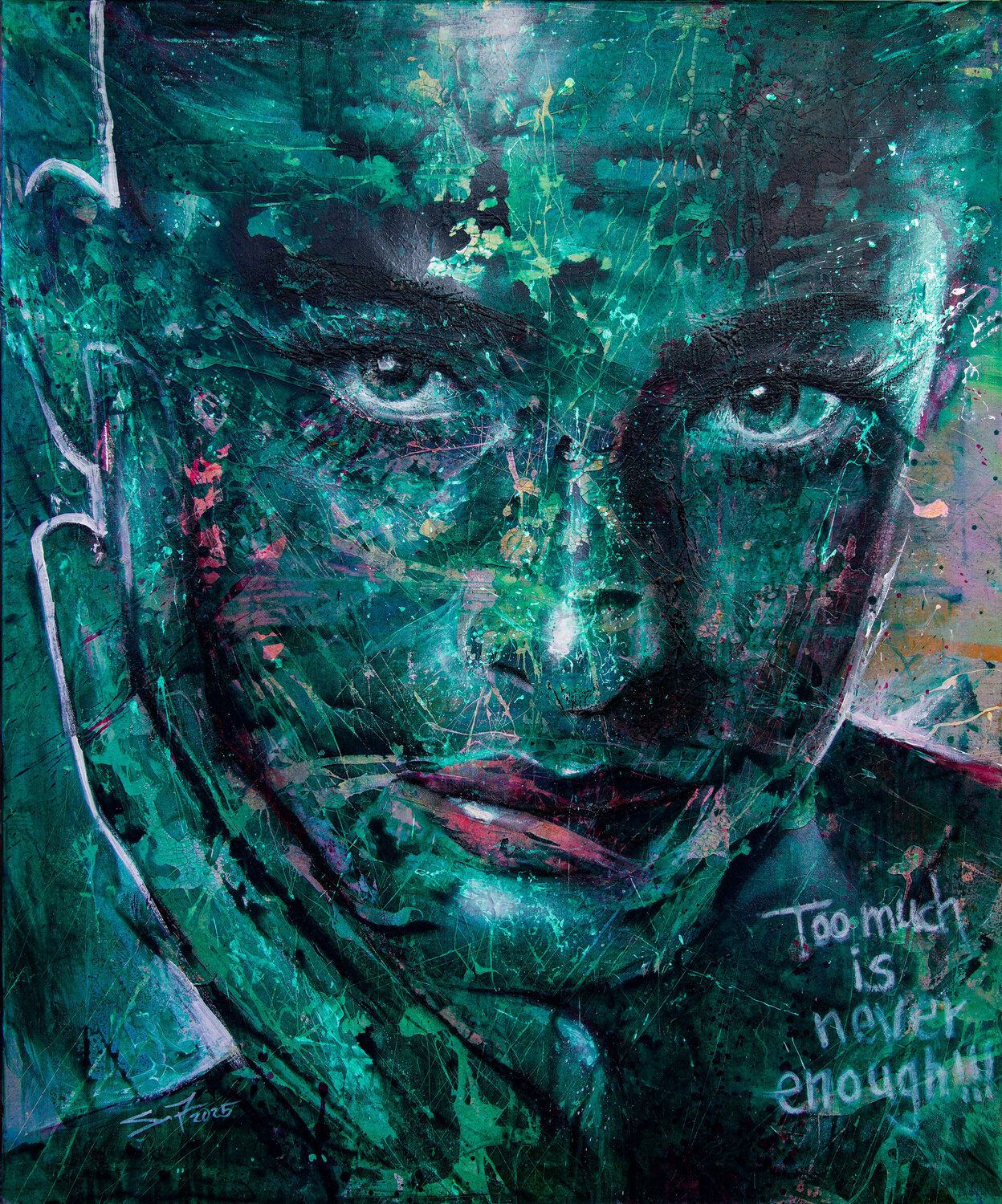 Too much is never enaugh!!! Sylvio Justies Original painting for sale