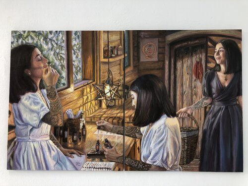 The alchemist. La alquimista. by Emma Ramírez Conde, Painting for Sale on Select