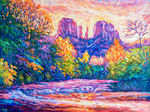 Canyon Sunset by tao bai, Painting for Sale on Select