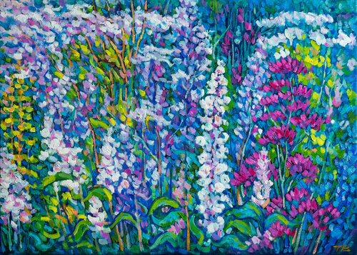 Twilight Meadow by tao bai, Painting for Sale on Select
