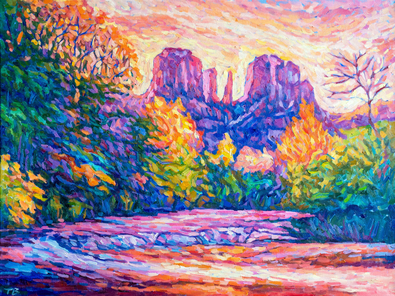 Canyon Sunset tao bai Original painting for sale