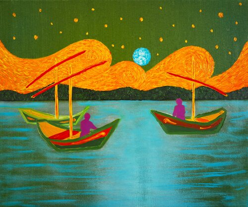 Las barcas de Vincent von Gustavo de Leon, Malerei kaufen auf Select