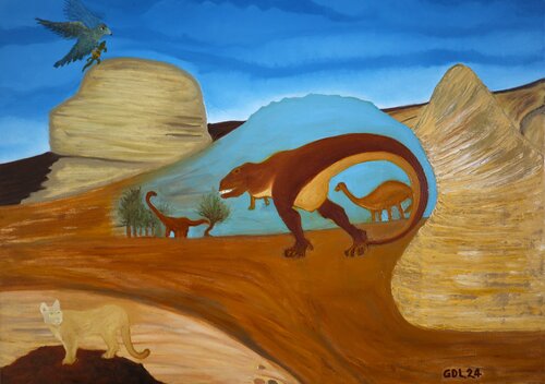 Ventana al pasado cretácico Patagónico. by Gustavo de Leon, Painting for Sale on Select