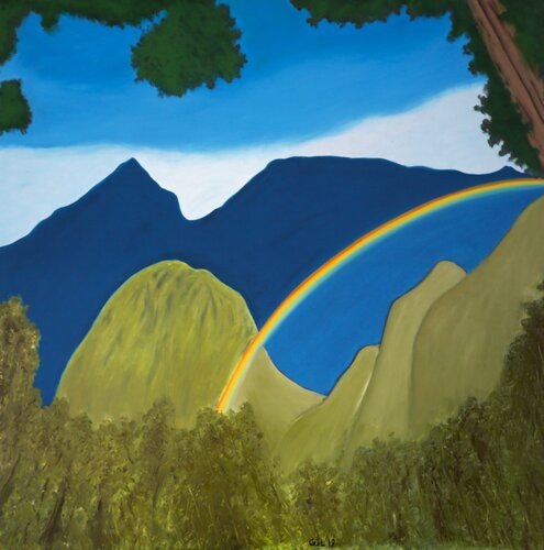 Arcoiris en Machupicchu by Gustavo de Leon, Painting for Sale on Select