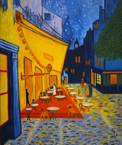 Café de Arles. Estudio versión GDL. by Gustavo de Leon, Painting for Sale on Select