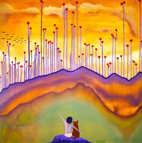 Amigos inseparables by Gustavo de Leon, Painting for Sale on Select