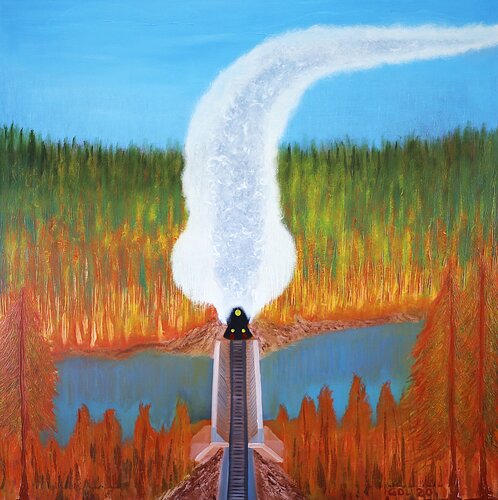 Tren a vapor by Gustavo de Leon, Painting for Sale on Select