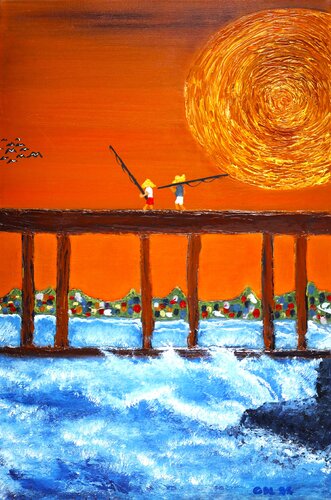 Dia de pesca by Gustavo de Leon, Painting for Sale on Select