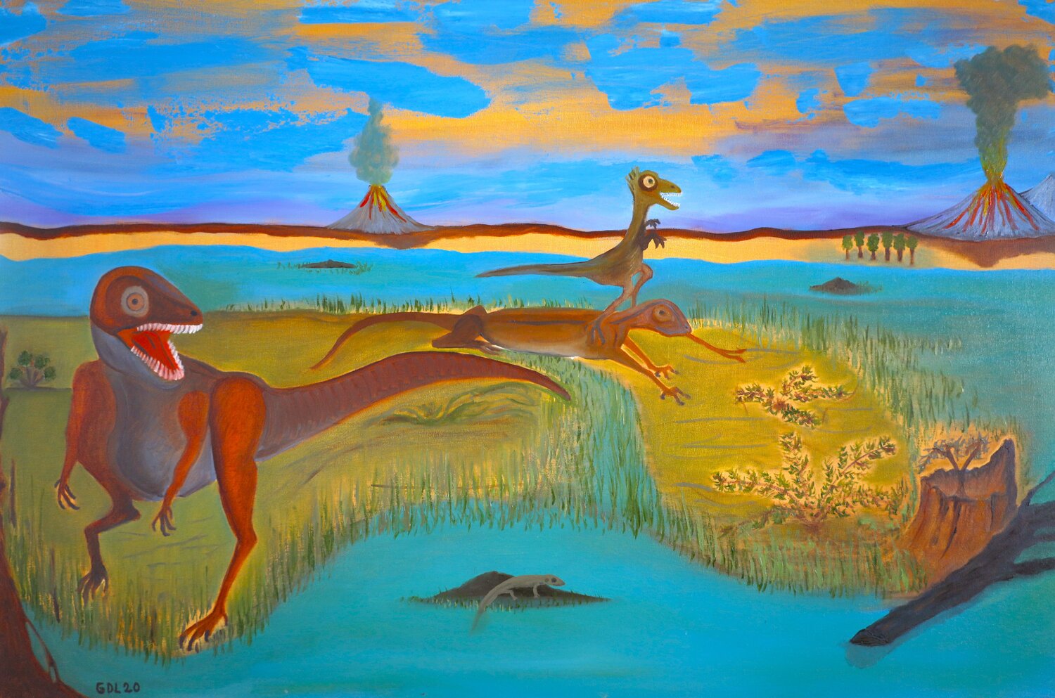 Cretácico superior Gustavo de Leon Original painting for sale